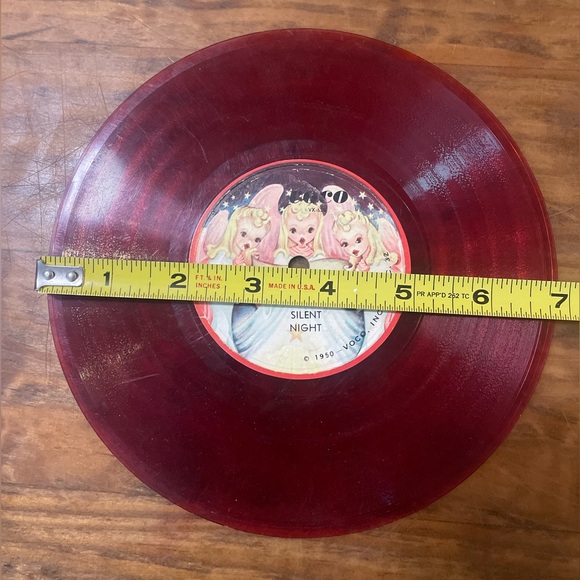 Vintage 1950 Red Vinyl Christmas Record Holiday Rare Unique Home Accents Music - Picture 4 of 4